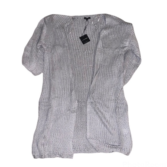 NWT JLUXLABEL Grey Lottie Balloon Sleeve Knit Cardigan - Picture 1 of 12